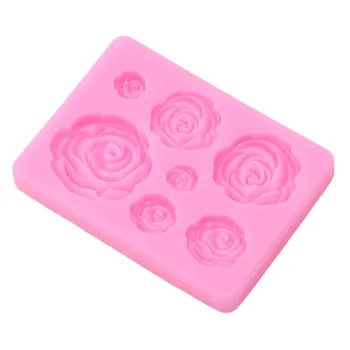 Pink 7 Selv Steg Blomst 3D Kage Silikone Formen Prægning af Fondant Skimmel Køkken Wienerbrød, Kage Skuffen