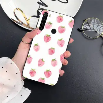 Pink jordbær mad Telefon Tilfældet For Xiaomi mi-9t 9 10 redmi 9 9a 8 8a note 10 9 9s 8 8t 7 pro max antal funda