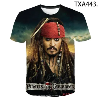 Pirat film Jack Sparrow 3D-T-Shirts, Casual Dreng pige Kids Fashion Streetwear, der Trykte T-shirt til Mænd, Kvinder, Børn, Cool Toppe Tee