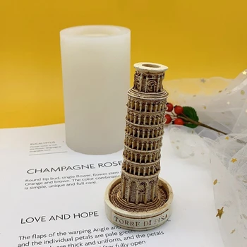 Pisa Tower Epoxy Harpiks Skimmel DIY Aromaterapi Ornamenter Dekoration Silicone Mould