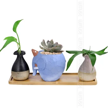 Planter I Pot Tallerken Bonsai Pot Bambus Skuffe Søde Blomst Container Keramiske Kasse Stå Porcelæn Saftige