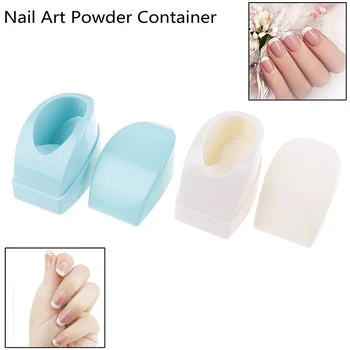 Plast Franske Dip Søm Container Smil Linje Kaffefaciliteter Nail Tips Skimmel Guider Manicure Nail Art Værktøj