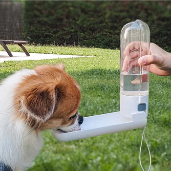 Plastik Bærbare Pet Kop Vand Flaske Udendørs Sammenklappelig Fodring Vand Dispenser I Plast Udendørs Rejse Sammenklappelig Dog Waterer