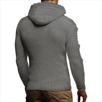Plus Size Mode 2021 Strikke en Sweater Mænd Foråret Efteråret Nye Hule Casual Slim Fit Grå Hætte Trøjer Mandlige Vinter Varm 5XL