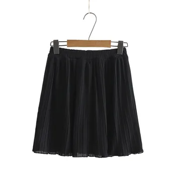 Plus Størrelse XL-4XL Kvinder Chiffon Nederdele Solid Enkel Elegant Sommer Mini Nederdele