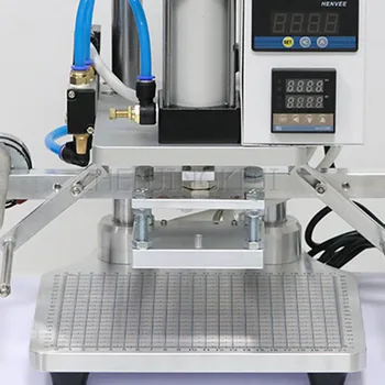 Pneumatisk Bronzing Maskine, Lille Hot Press Machine Læder visitkort varmeprægning ABS PlasticPVC Membran Pres Mark Værktøj