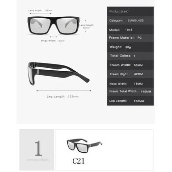 Polariseret Square Solbriller til Mænd Classic Fashion Kørsel Dekorative Skygge Briller Luksus Brand Designer Briller Gafas De Sol