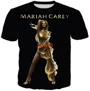 Populære Kvinder, Mænd Sangerinden Mariah Carey 3D Printet T-Shirt med Korte Ærmer Casual Graphic Tee