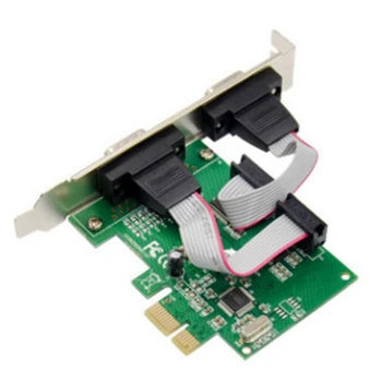 Port Dual DB9 RS232 / Seriel Port til PCI Express-PCIe-adapterkort - WCH382L Chipset - Lav Profil Beslag Inkluderet