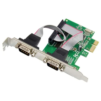 Port Dual DB9 RS232 / Seriel Port til PCI Express-PCIe-adapterkort - WCH382L Chipset - Lav Profil Beslag Inkluderet