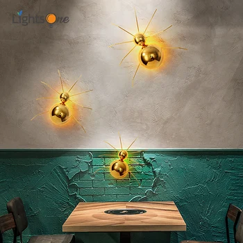 Postmoderne baggrund væg lampe lys luksus kreative spider restaurant, café, opholdsstue væglampe