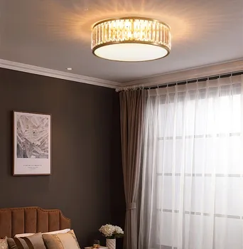 Postmoderne gyldne kobber loft lampe i stuen, spisestuen, soveværelse personlighed kreative luksus runde krystal loftslampe
