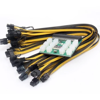 Power Modul Breakout yrelsen Kits med 12Pcs 6Pin til 6Pin Power Kabel til HP1200W 750W PSU-GPU-Mining Ethereum ETH
