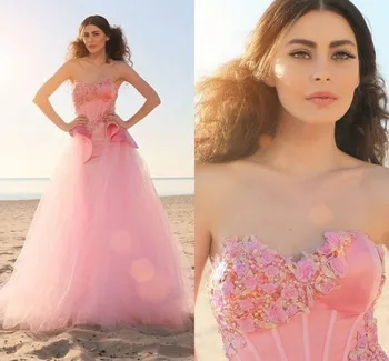 Prinsesse Pink Overtræksmeteriale Pynt Kæreste Off Skulderen Formel prom kjole Vestido Festa De Vestido Longo brudepige kjoler