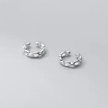 PrinSis Ægte 925 Sterling Sølv Mode Chain-Ear-Cuff-Clip-On Øreringe Til Kvinder Sterling Sølv 925 Smykker Engros DD1003