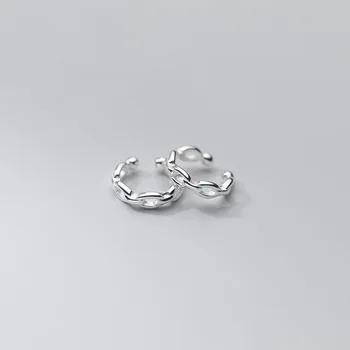 PrinSis Ægte 925 Sterling Sølv Mode Chain-Ear-Cuff-Clip-On Øreringe Til Kvinder Sterling Sølv 925 Smykker Engros DD1003