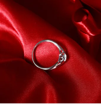 Prinsis Ægte 925 Sterling Sølv Ring Skinnende CZ Sten Engel Kys Kærlighed Gave Til Kvinder Bryllup Fine S925 Smykker DC011