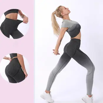 Problemfri Leggings Yoga-Sæt Kvinder Træningsdragt Træning Shirts Sport Pants Bh Fitness Tøj Kort Afgrøde Top Høj Talje, Der Kører På Sport