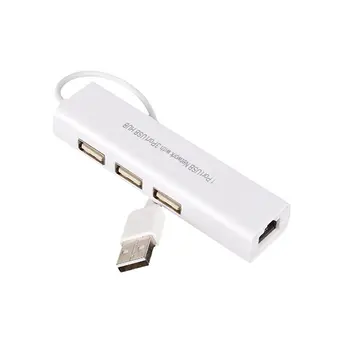 Professionel USB til RJ45 3 USB 2.0-Porte Ethernet RJ45 Kablet LAN netværkskort Hub Adapter til Mac til Android