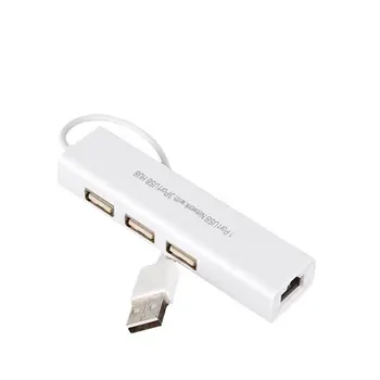 Professionel USB til RJ45 3 USB 2.0-Porte Ethernet RJ45 Kablet LAN netværkskort Hub Adapter til Mac til Android