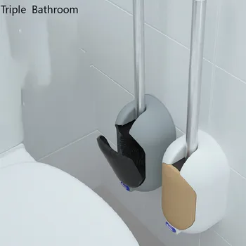Punch-gratis Lille Toilet Børste Wc Væggen Hænger Husstand Badeværelse Rengøring Tilbehør Bløde Børster, Toilet Tilbehør