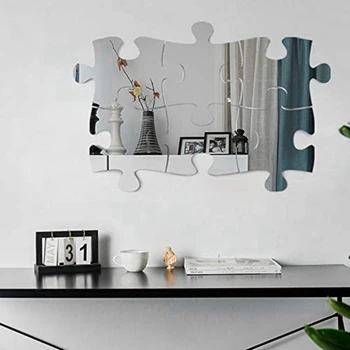Puslespil 3D-Spejl Wall Stickers,DIY Hjem Dekorative Akryl Spejl Væg Ark Væg Dekoration Indretning Decal
