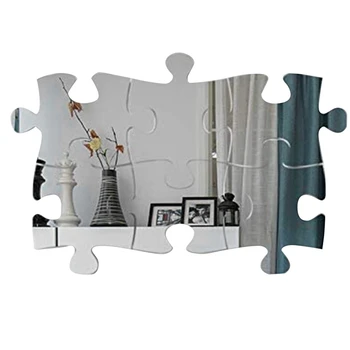 Puslespil 3D-Spejl Wall Stickers,DIY Hjem Dekorative Akryl Spejl Væg Ark Væg Dekoration Indretning Decal