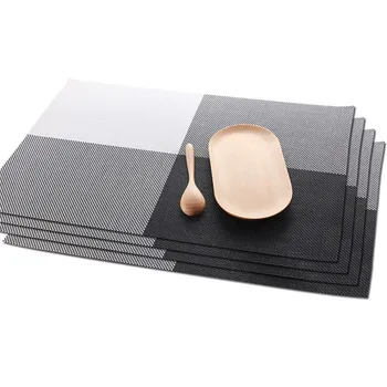 PVC-Gitter Dækkeserviet spisebord i Mat Textilene Blokeringsfri Isolering Anti Skoldning Bambus Mønster Mode Elegant Dekoration
