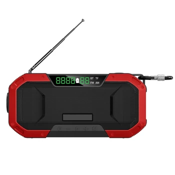 PX6 Vandtæt Håndsving Sol Radio Multifunktion Nødsituation Bluetooth Højttaler Støtte SOS Alarm, FM/AM-NOAA