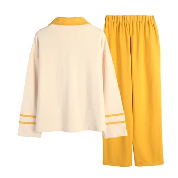 Pyjamas kvinders efteråret bomuld langærmet sød casual cardigan plus size løs hjem tøj