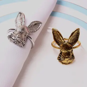 Påske Bordet Ornament Bunny Serviet Knapper Bryllup Banket Tabel Indretning Servietholder