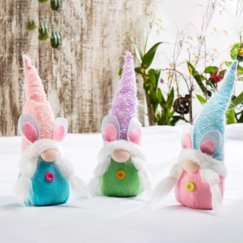 Påske Bunny Gnome Håndlavet Kanin Bløde Dukke Ornamenter Foråret Kids Påske Gaver Holiday Home Party Husstand Indretning