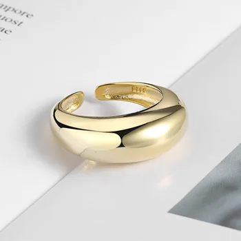 QMCOCO 925 Sølv Uregelmæssige Glat Overflade Ring Simpel Geometri For Kvinde fødselsdagsfest Smykker Gave Nye Trendy Tilbehør