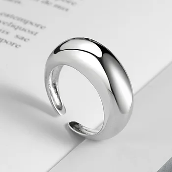 QMCOCO 925 Sølv Uregelmæssige Glat Overflade Ring Simpel Geometri For Kvinde fødselsdagsfest Smykker Gave Nye Trendy Tilbehør