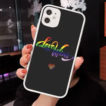 Rainbow Gay Lesbian LGBT Pride Telefonen Tilfælde Mat Gennemsigtig for iPhone 7 8 11 12 s mini pro X XS-XR-MAX Plus dækning funda