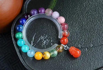 Rainbow Naturlige Forskellige Blandet Malakit Kyanite Amber Lapis Charoite Runde Perler Armbånd Pi Xiu Agat Vedhæng 10mm AAAAA