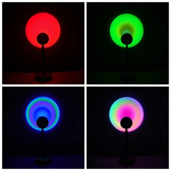 Rainbow Solnedgang USB-Nat Lys Projektor Atmosfære Lampe Moderne Farverige Lamper Lys, Dekoration USB-Stikket Tabel