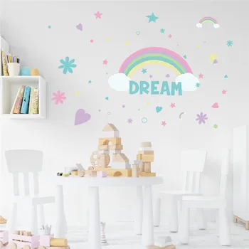 Rainbow Star engelsk Kærlighed selvklæbende Wall Sticker børneværelse Stue, Soveværelse Kreative Wall Sticker PVC