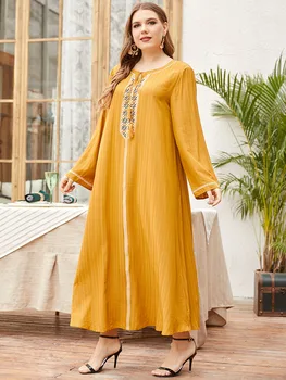 Ramadan Elegante Muslimske Kvinder Kjole Tyrkiet Indien Broderet Abaya Duabi Arabisk Vestidos Moroccon Kaftan Islamiske Jilbab Kjole Robe