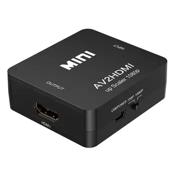RCA-til-HDMI, 1080P Mini RCA Composite CVBS AV-til-HDMI Video Audio Converter-Adapter, der Understøtter PAL/NTSC med USB Opladning Kabel-fo