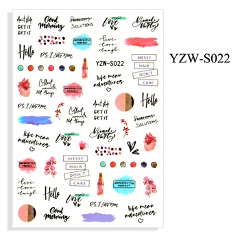 Red Bloming Blomst Design Negle Kunst-Mærkat, selvklæbende Mærkat med DIY Nail Skyder Med Tilbage Lim 2021 Nye Mode, Negle Dekoration