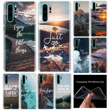 Rejser udsigt over havet stranden citater Blød Silikone Telefon Tilfældet For Huawei Honor 10 9 20 Lite Y5 Y6 Y7 Y9 2019 8X 9X 8, 8A 7X 7A Pro 1
