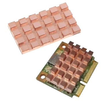 Ren Kobber Mini-PCI-E Interface Trådløst netkort Heatsink Køling Radiator 28*16*2mm