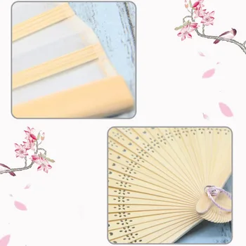 Retro folde silke fan Kinesisk stil Lomme bambus håndtag hånd fan dekoration fan maleri hjem dekoration