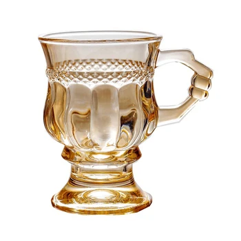 Retro Glas Og Kop Mælk Whisky Te Glas Øl Krus Varmeandig Gennemsigtig Amber Te Kop Mælk Glas Vin Cup Drinkware