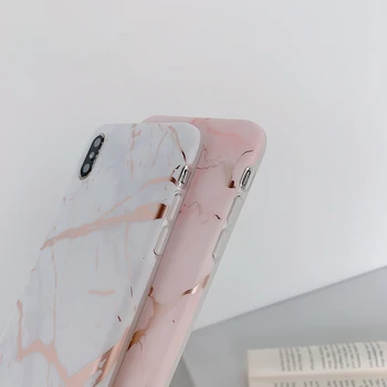 Retro Mode Matteret marmor Phone Case For iPhone XR XS Max 7 8 Plus SE 2020 11 Pro 11 Pro Max mat blød IMD bagcoveret