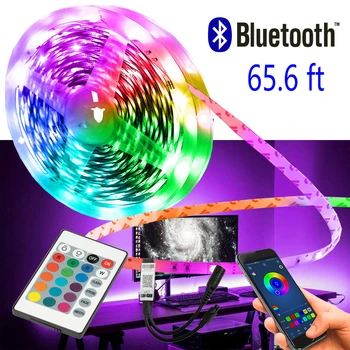 RGB 5050 EU Stik Bluetooth-24-Nøglen, Fjernbetjeningen og Anvendelse 65.6 ft ahout 20M Nem at Installere, der er Egnet Til Ferie Fest