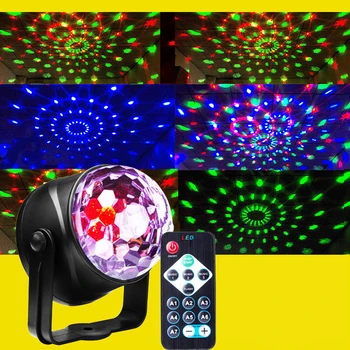 RGB-Disco Kugle Part, Lys, DJ Disco Lys LED Projektor Strobe Lampe fødselsdagsfest Car Club Bar Karaoke Xmas Lyd Aktiveret