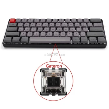 RGB-LED-Baggrundsbelyst Kablede Mekanisk Tastatur,Bærbare Kompakt Vandtæt Mini Gaming Tastatur 61 PBT-Tasterne Gateron Switcs