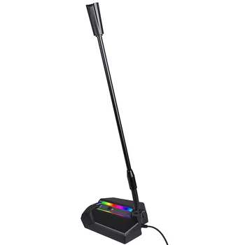 RGB Lys Desktop Kapacitiv Mikrofon USB-støjreduktion Computer Mikrofon til Spil Live Streaming